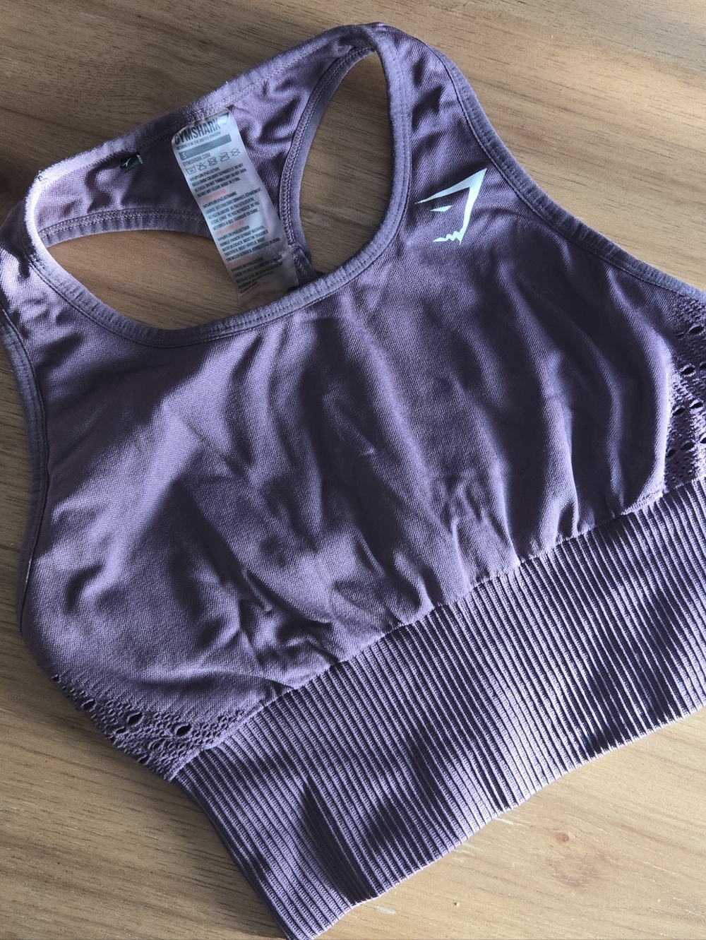 gymshark seamless sports bra | size s | purple racerback workout top